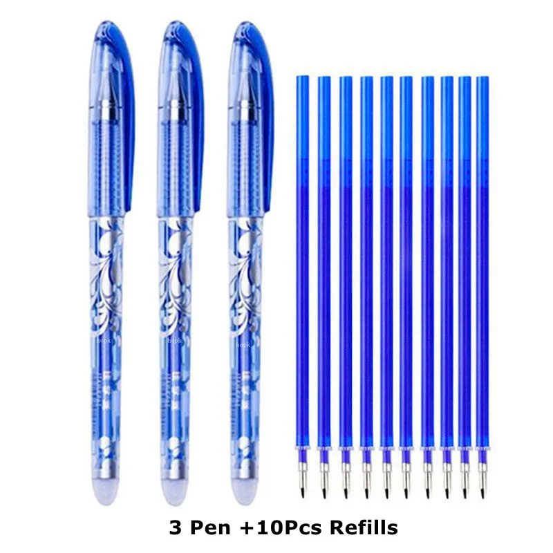 Erasable Pen Refills Rod Set 0.5mm Needle/0.7mm Bullet tip Washable Handle Erasable Ballpoint Pen for School Pen Writing Tools