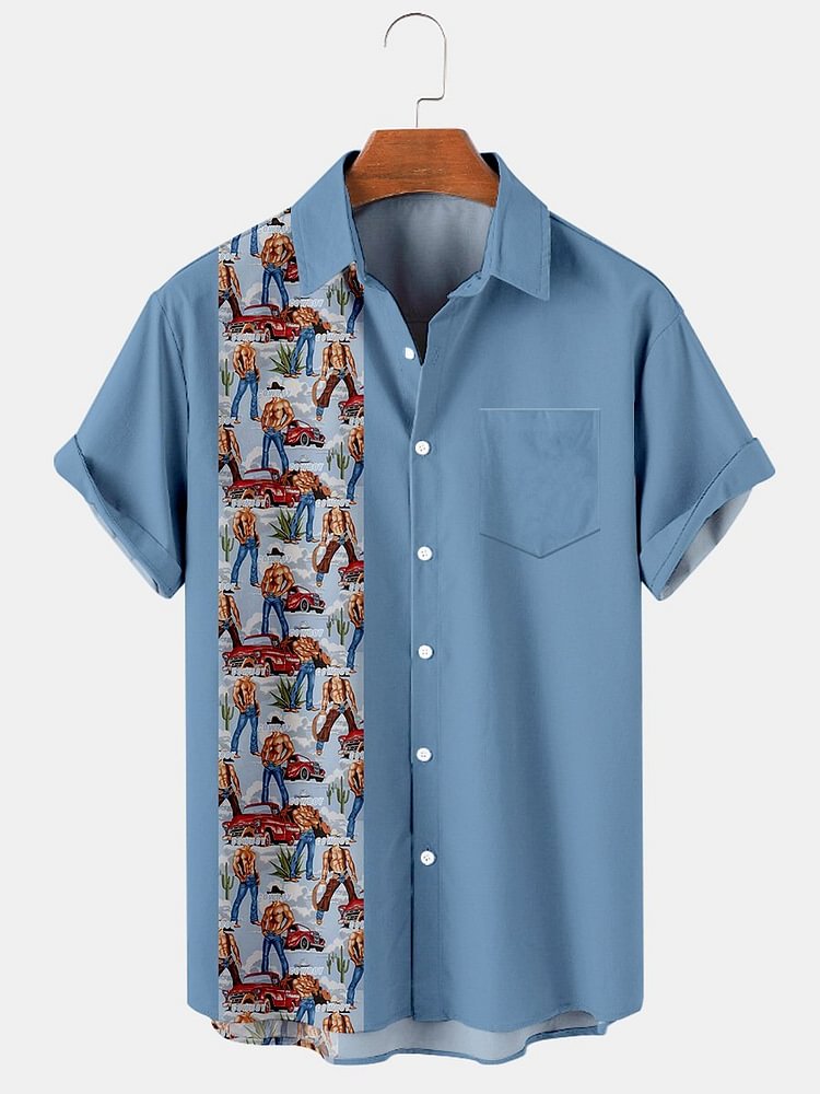 Colorblock Vintage Shirts & Tops
