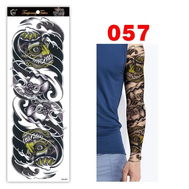 Full Arm Series Temporary Tattoo Full Arm Tattoo Sticker Lasting Waterproof Sweat Flower Arm Full Arm Tattoo Big Picture Sticker