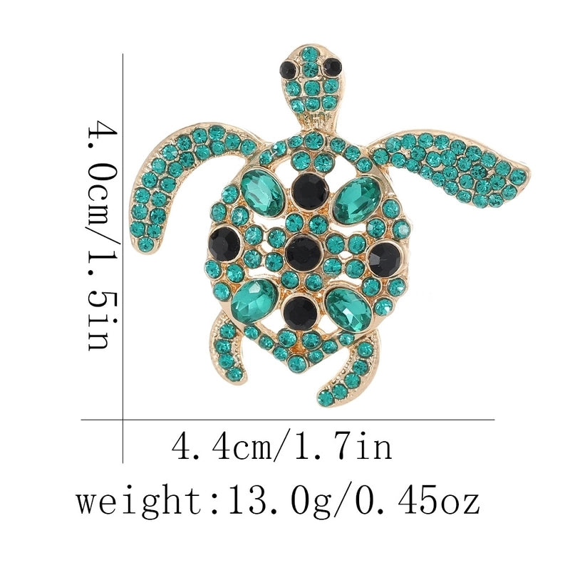Marine Style IG Style Pin Tortoise Peacock Starfish Alloy Plating Inlay Rhinestones Unisex Brooches