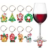 8PCS DIY Diamond Painting Art Wine Glass Charm Christmas Pendant Kits
