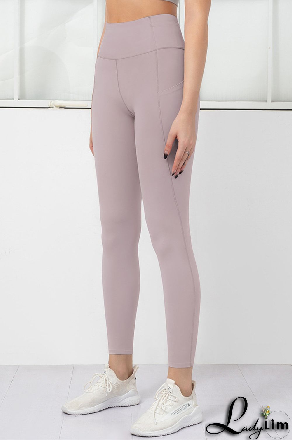 Orange Pink Casual Sportswear Solid Basic Skinny High Waist Trousers