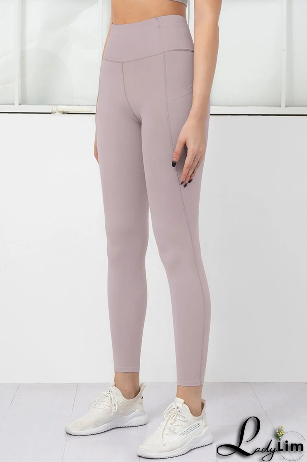 Orange Pink Casual Sportswear Solid Basic Skinny High Waist Trousers