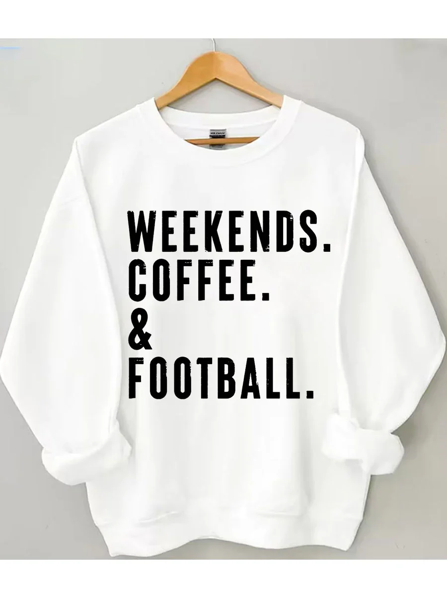 Weekends Coffee Football Sweatshirt