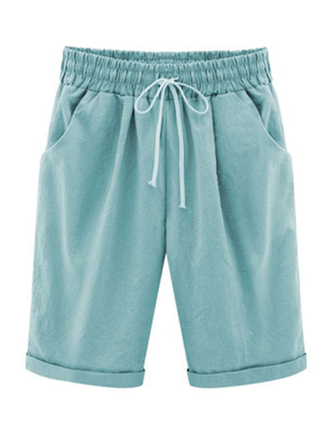 Fashionmigo Casual Lace-Up Five-Point Pants