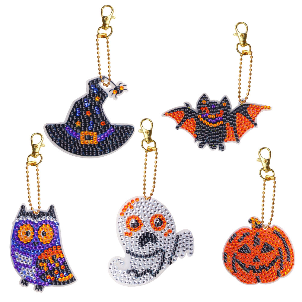 

5pcs Halloween Double Sided - 5D DIY Craft Keychain, 501 Original