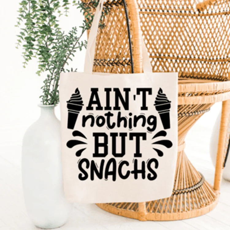 AIN'T Nothing But Snachs Printed Linen Bag - BS0039