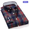 Plaid long sleeve casual cotton shirt