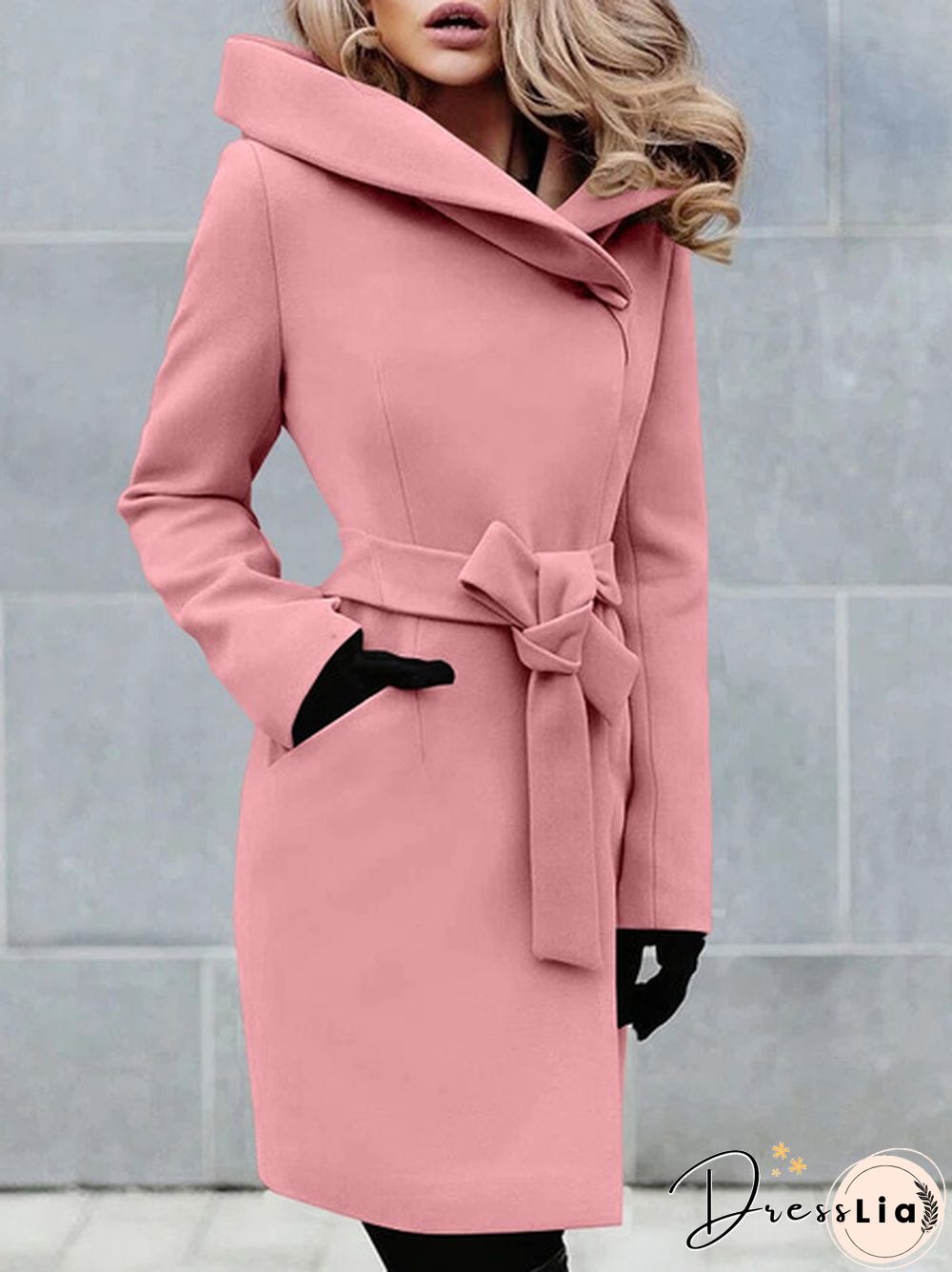 New Women Fashion Solid Color Woolen Jacket Coat Ladies Casual Loose Long Trench Coat Autumn Winter Overcoat Long Jacket Windbreaker Plus Size