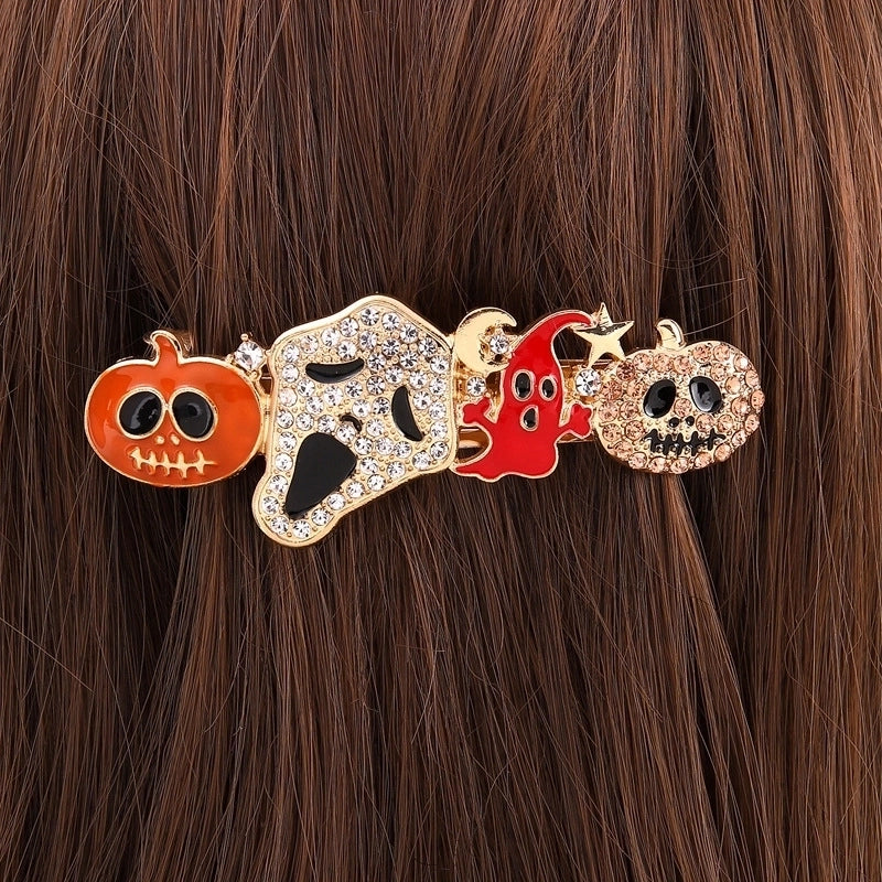 Halloween Exaggerated Women’s Pumpkin Alloy Inlay Zircon Hair Clip