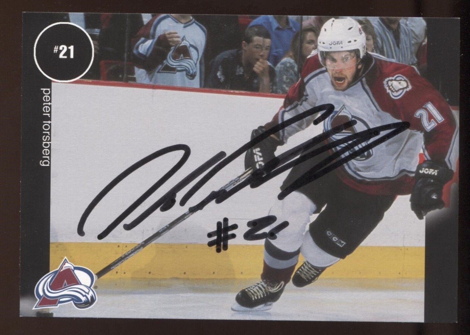 Peter Forsberg Signed Photo Poster painting Card NHL Hockey Autographed