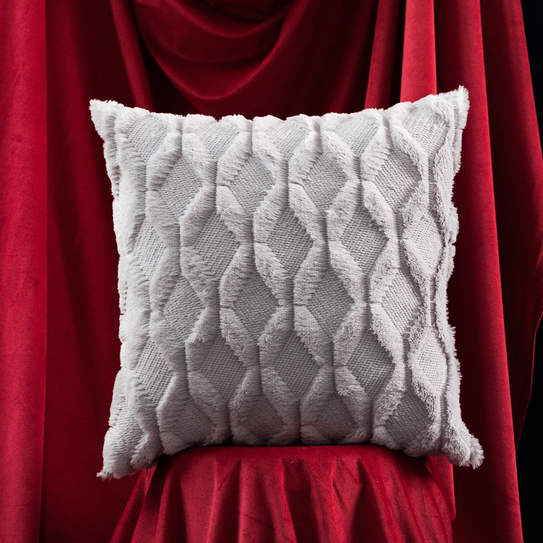 Rotimia Geometric soft light plush decoration pillow case
