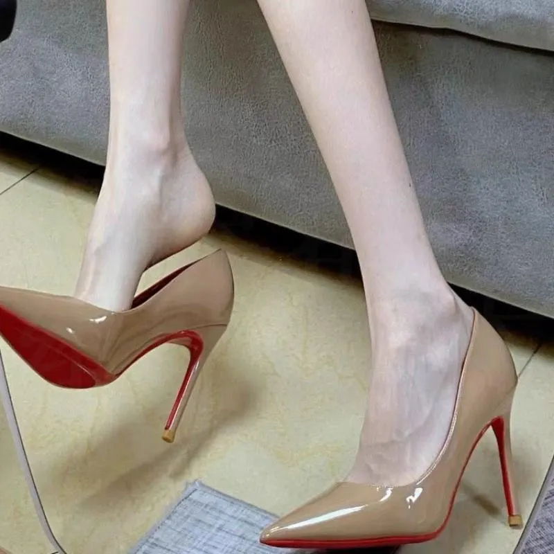 Breakj Breakj High-Heeled Women's Fine Heel 2025 Spring And Autumn 2025 New Red Primer Leather Tip Sexy Royal Sister Nude Work Single Shoes