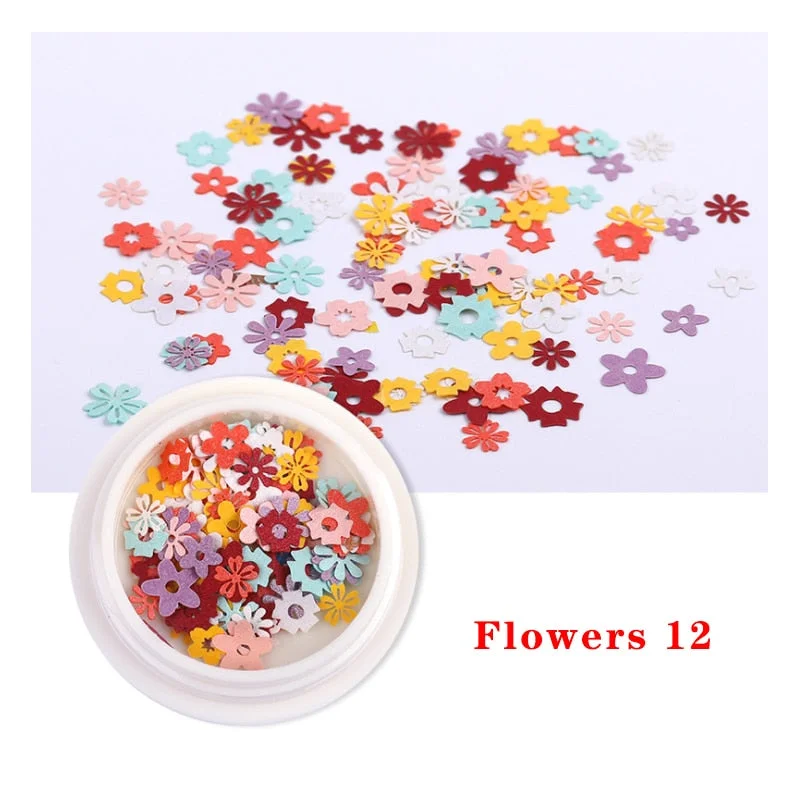 Spring Summer Flower Nail Decoration Wood Pulp Paper Mini Daisy Simulation Flower Butterfly Fashion DIY Nail Art Design Charm