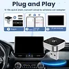 2-in-1 Wireless CarPlay Adapter Plug and Play CarPlay Converter Convert Wired To Wireless Mini USB Dongle for iPhone & Android for CarPlay and Android Auto (Silver)