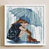 Girl And Dog-14CT Stamped Cross Stitch 29*30cm/11.42*11.81in