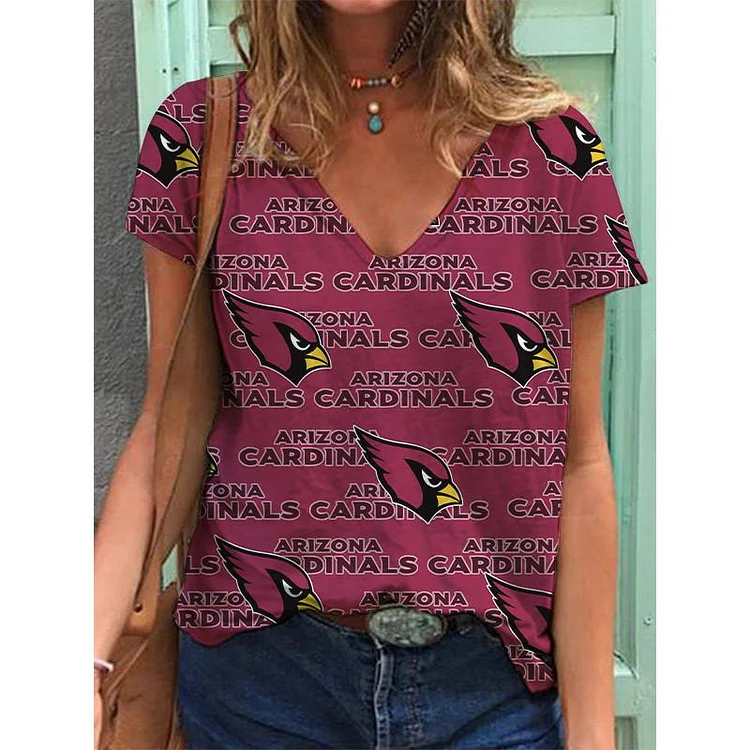 Arizona Cardinals Lightweight Short Sleeve V-Neck T-Shirt