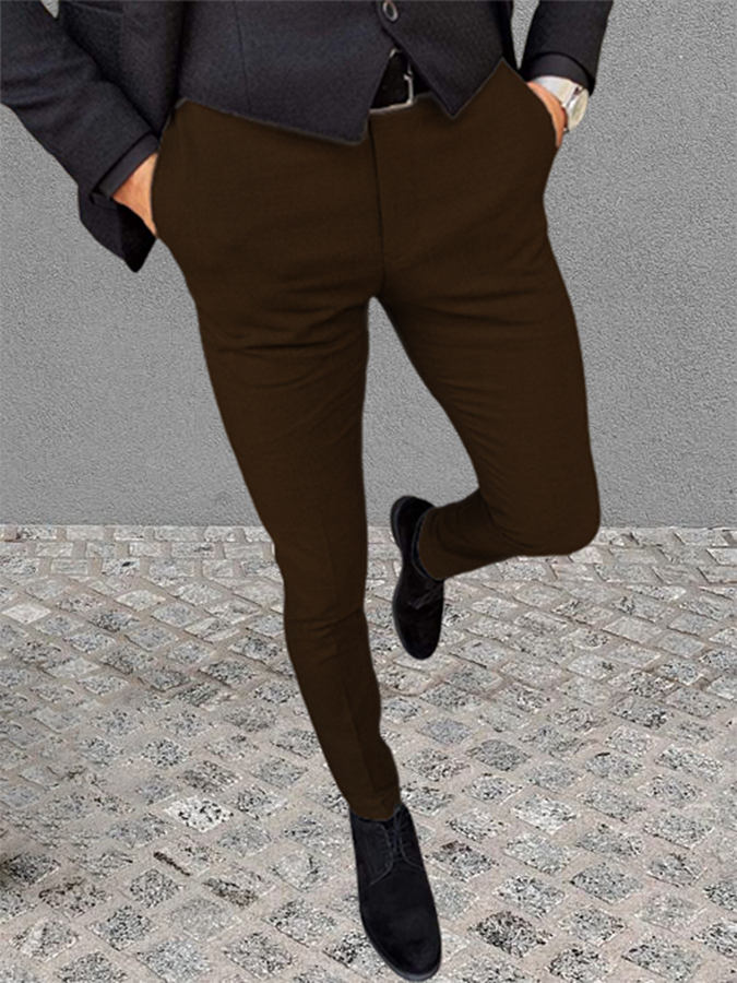 Men's Slim Fit Brown Pants