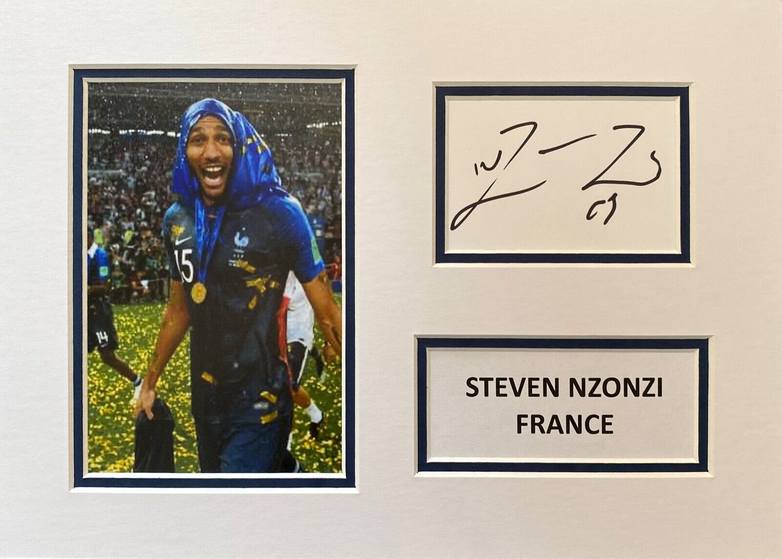 STEVEN NZONZI HAND SIGNED A4 Photo Poster painting MOUNT DISPLAY FRANCE AUTOGRAPH