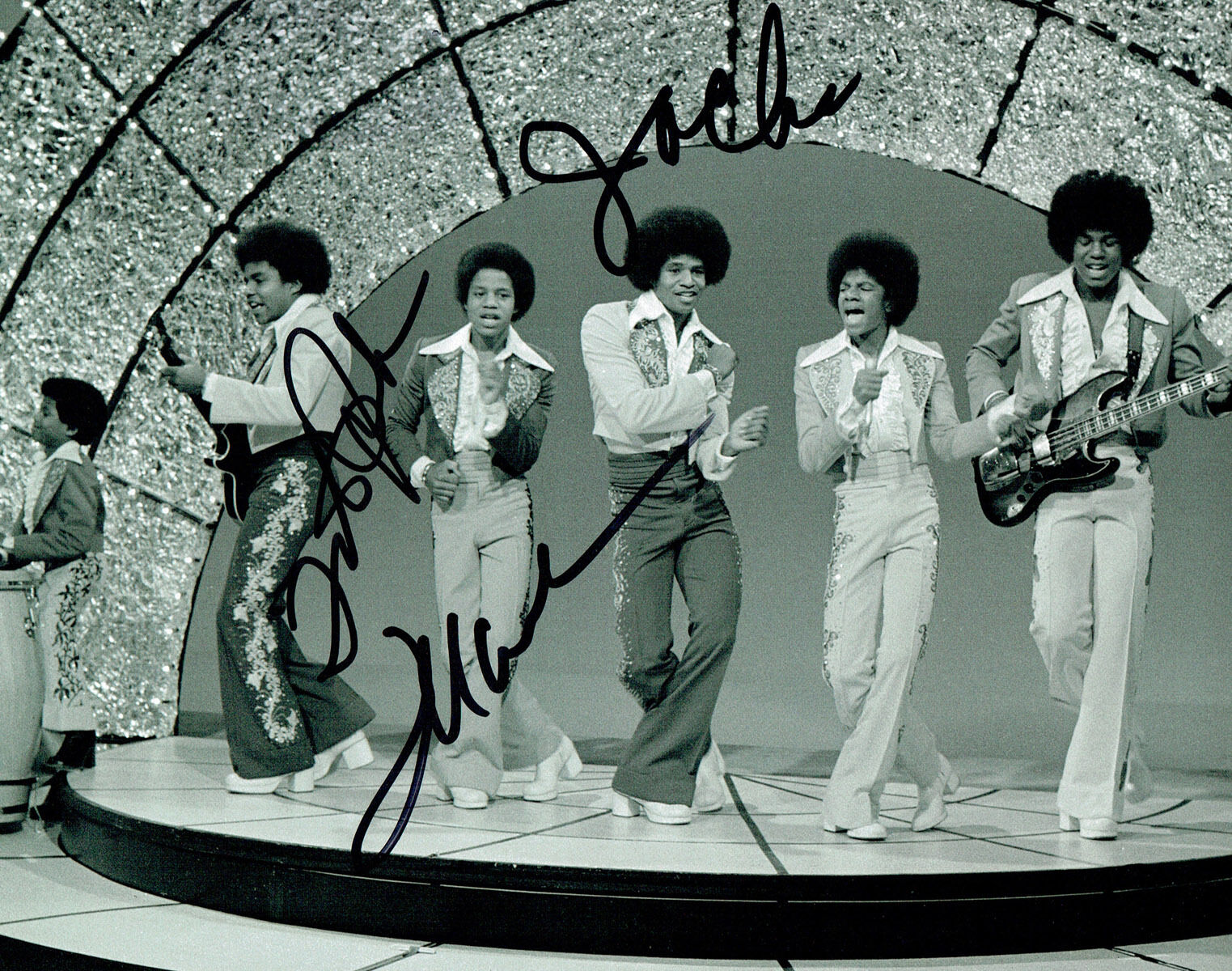 Tito Jermain & Jackie JACKSON 5 Multi Signed Autograph 10x8 RARE Photo Poster painting AFTAL COA