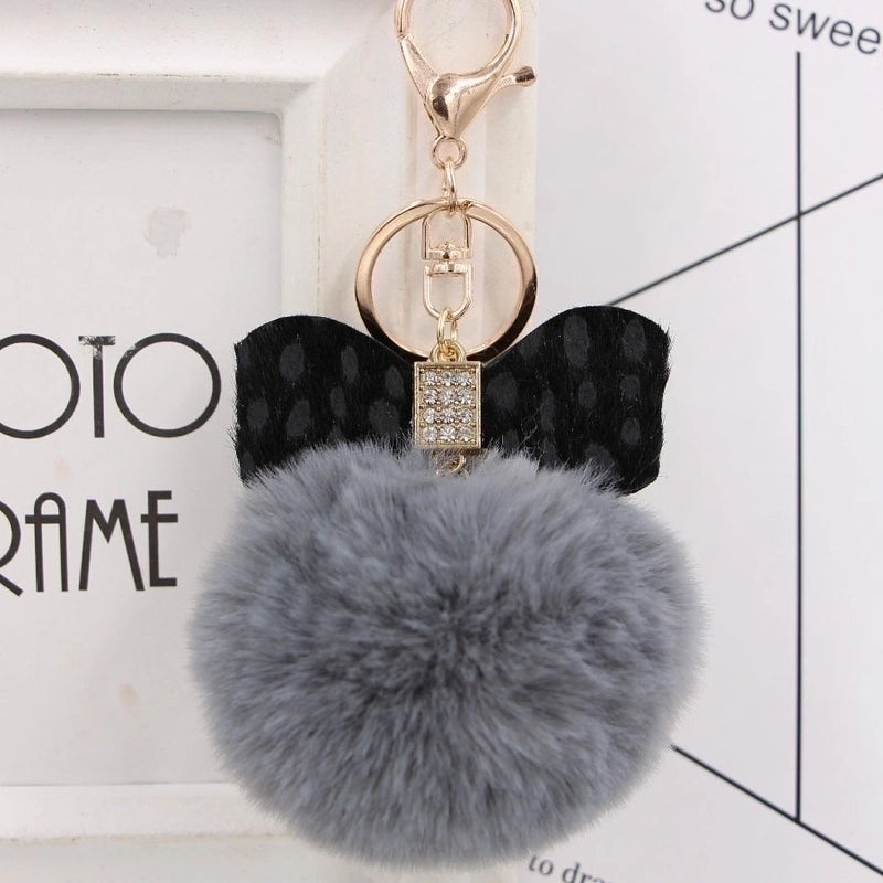 1 Piece Fashion Bow Knot Leopard Pu Leather Women’s Bag Pendant Keychain