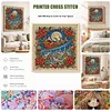 Christmas Santa Sleigh Full 11CT 3 Strand Stamped Cross Stitch Kit 45x45cm tapestrymarket