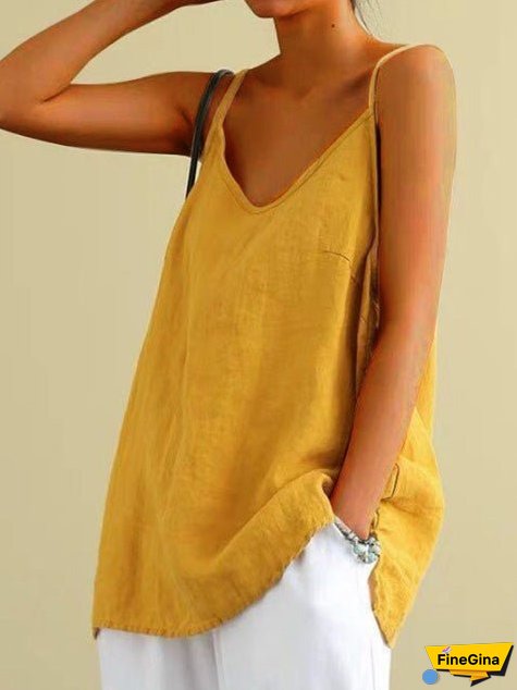 Women's Tank Tops Loose Simple Solid Sleeveless Tank Top