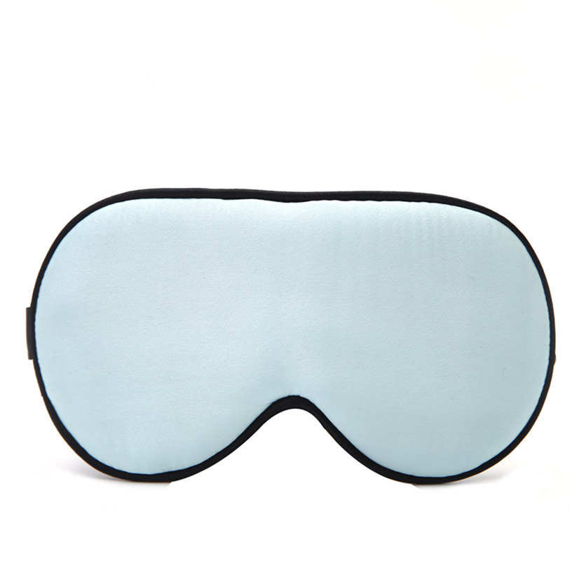 Silk Eye Mask Double-sided Solid Style Light Blue