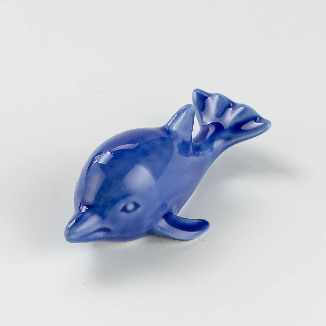 2 Dolphin Porcelain Toilet Bolt Covers 