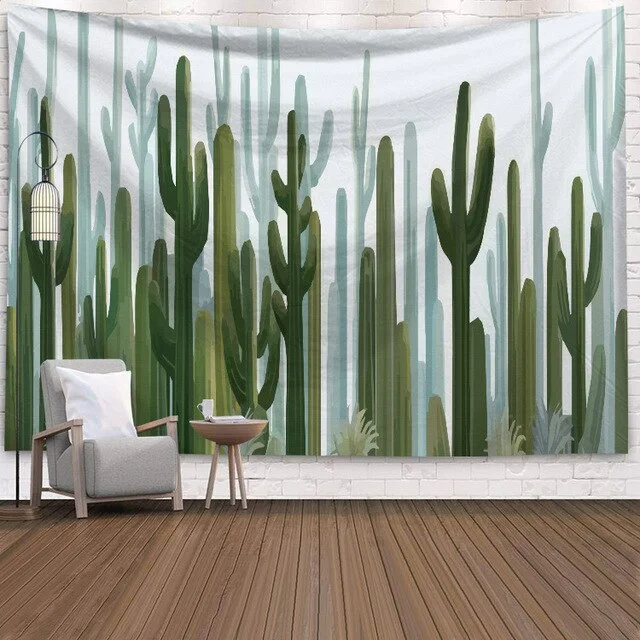 Cactus Succulents Tapestry Summer Succulents Wall Decor Tropical Landscape Wall Hanging Tapestries Picnic Blanket Wall Cloth