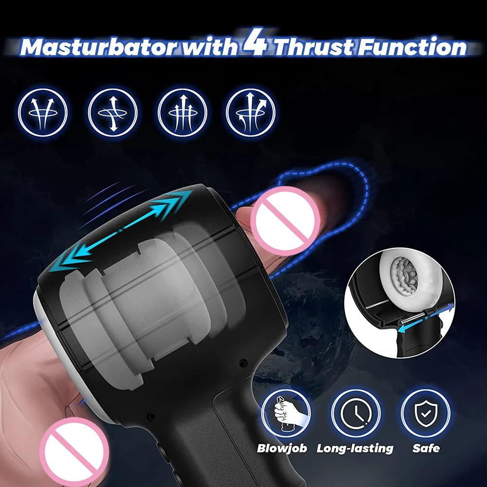 Automatic Telescopic Vibration Male Blowjob Sex Machine Masturbation Cup