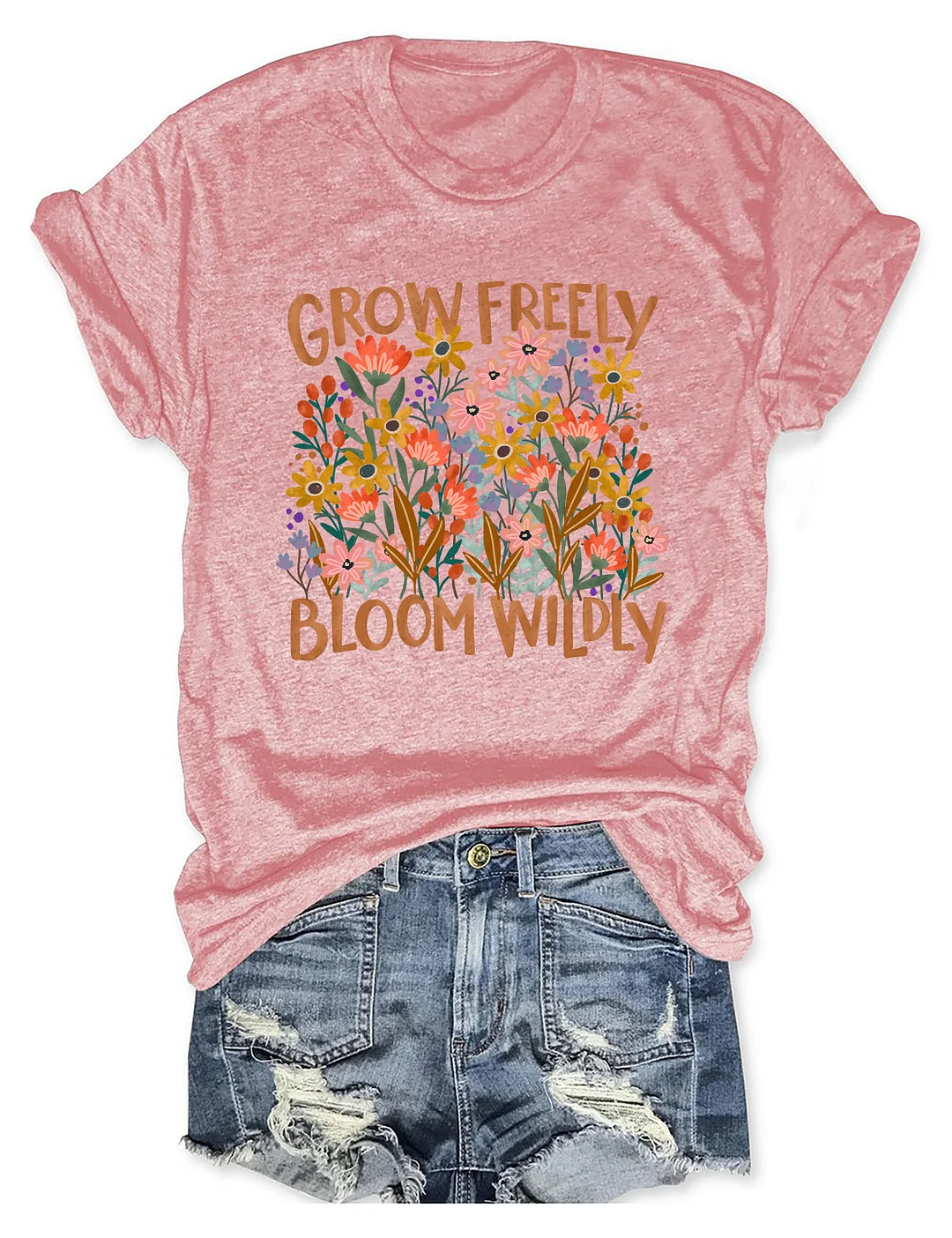 Grow Freely Boho Floral T-shirt