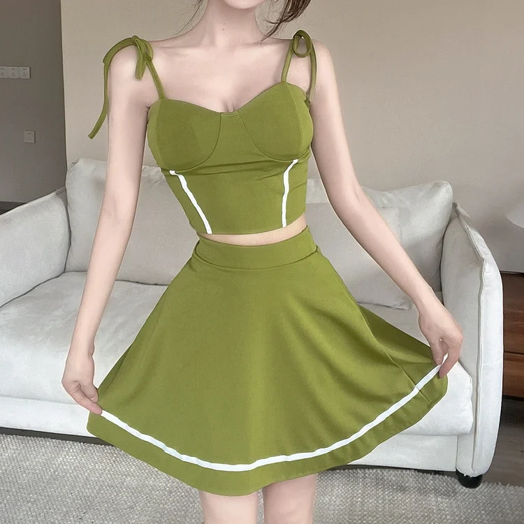 Bandeau Top Backless Cami Big Swing Short Dress