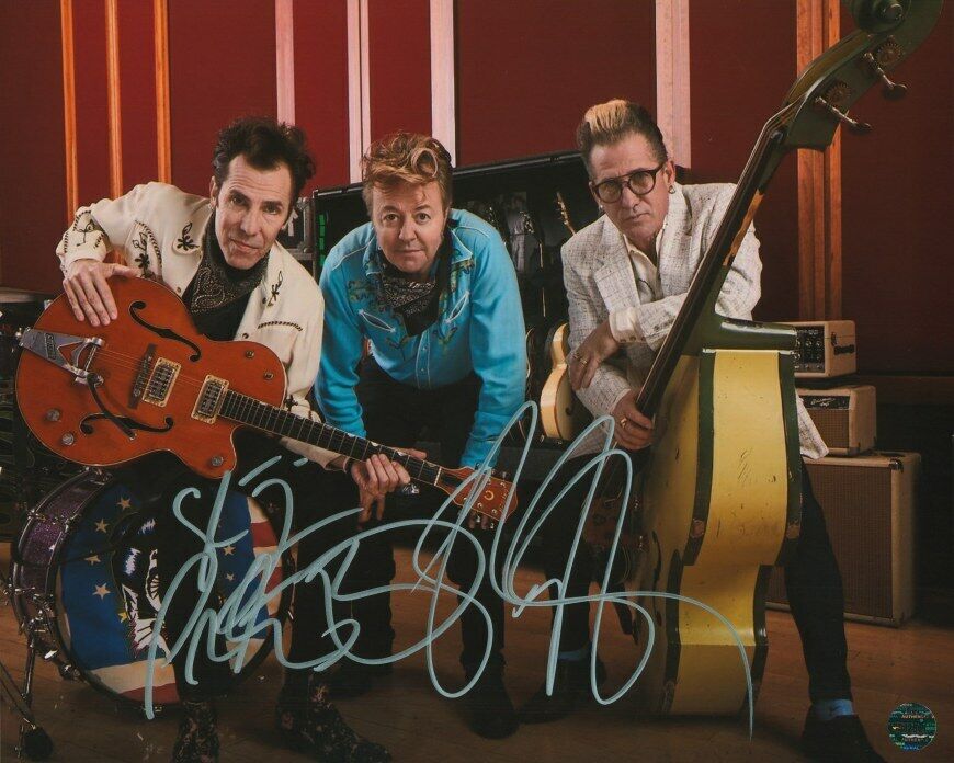 Slim Jim Phantom, Brian Setzer - Stray Cats Autographed 8x10 Photo Poster painting LOA TTM