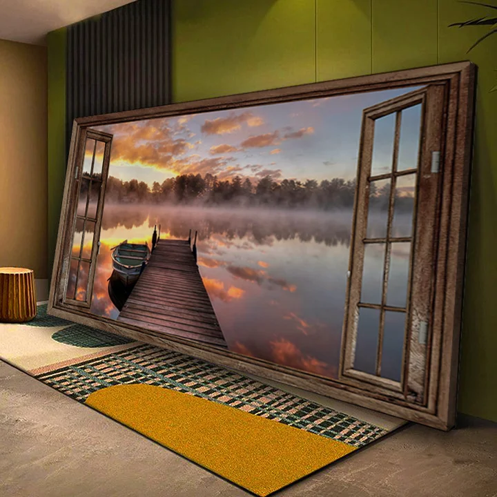 LakeHouse Morning Window Canvas Wall Art