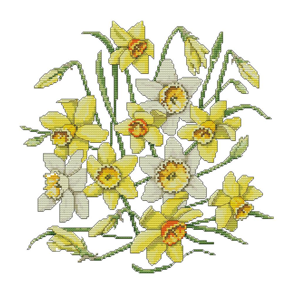 

Narcissus - 14CT Stamped Cross Stitch - 33*33CM, 501 Original
