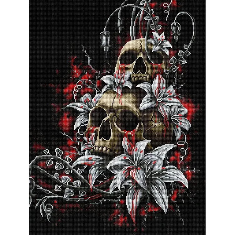 Halloween Skeleton - Printed Cross Stitch 11CT 40*50CM