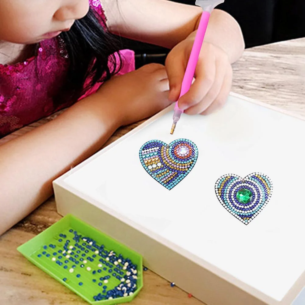 5pcs/set DIY Love Heart Full Drill Special Shaped Diamond Painting Keychain