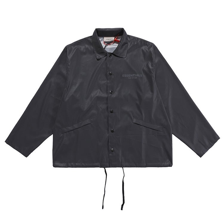 Fog Fear of God Essentials Coat Double-Line Reflective Shell Jacket Nylon Coach Jacket Coat