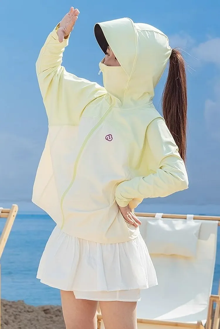 Lightweight Hooded Jacket with UV Protection and Zipper Closure