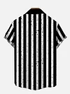 Black And White Striped Referee Uniform Printing Short Sleeve Shirt