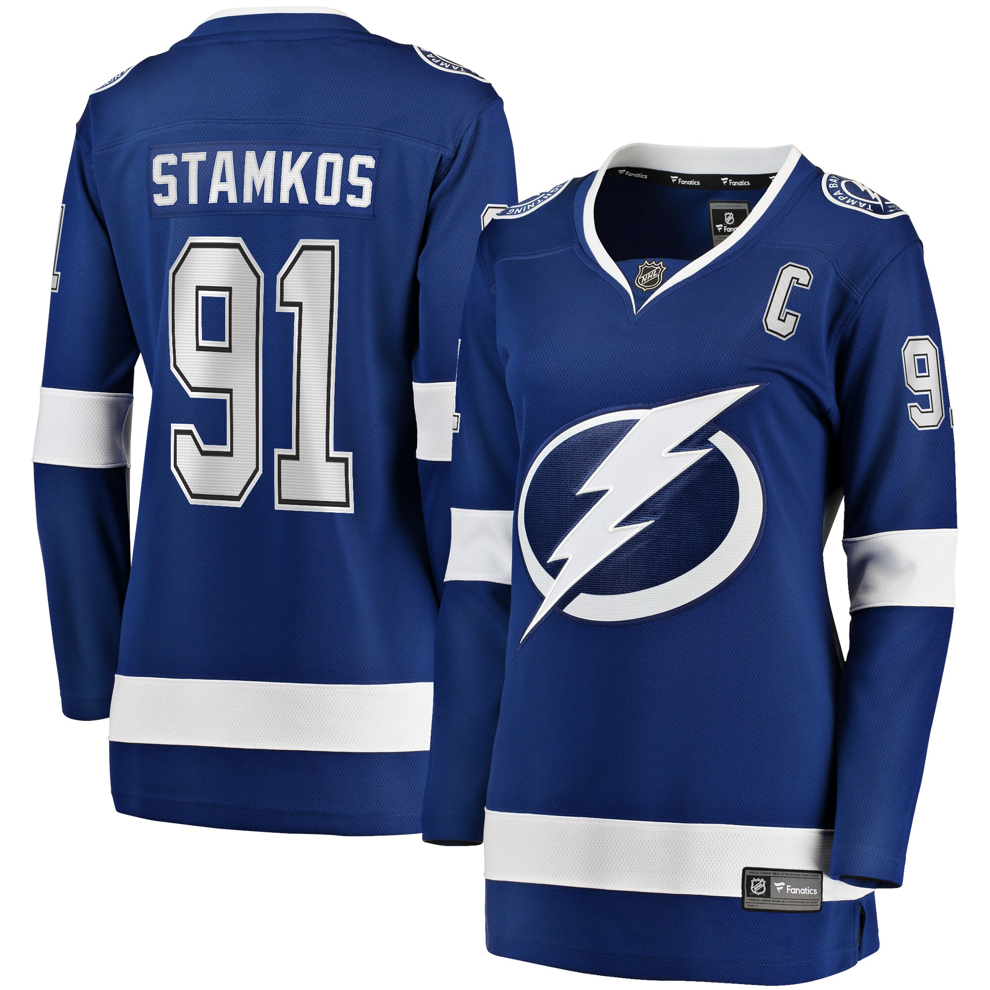 Steven Stamkos Tampa Bay Lightning Fanatics Women&rsquo;s Captain Patch Home Breakaway   Jersey &ndash; Blue mysite