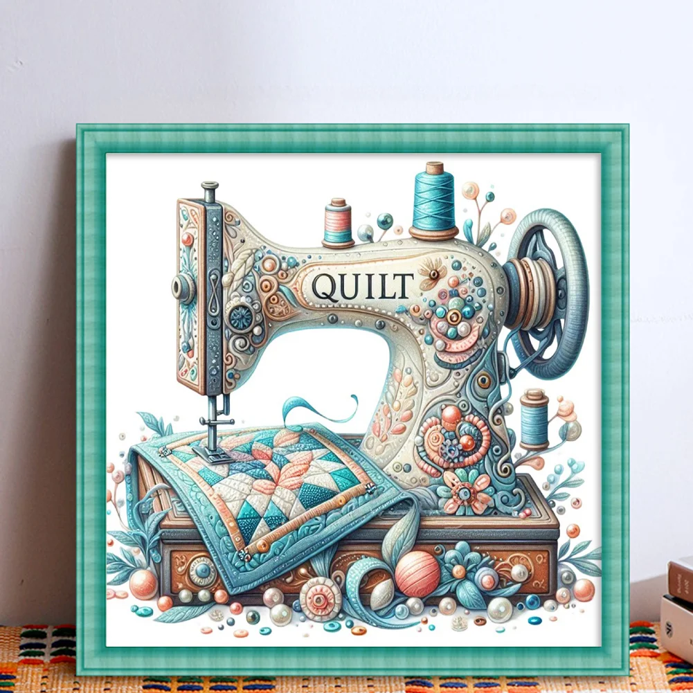 14CT Full Stamped Cross Stitch - Sewing Machine(Canvas|40*40CM)