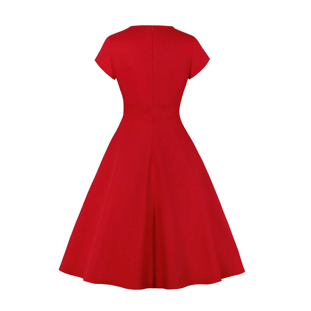 Women's Prom Dress Audrey Hepburn Solid Color Vintage Swing Dresses