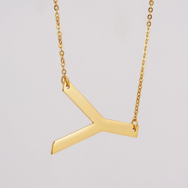 Minimalist Letter Stainless Steel Necklace Plating Stainless Steel Necklaces