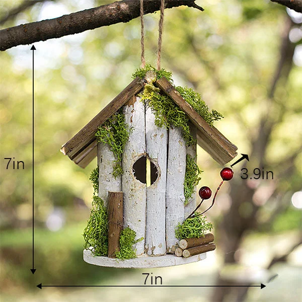 GLVEE Wooden Bird's Nest Tree Hanging Ornaments
