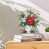 DIY Acrylic Special Shape Diamond Painting Poinsettia Flower Desktop Decor Kit