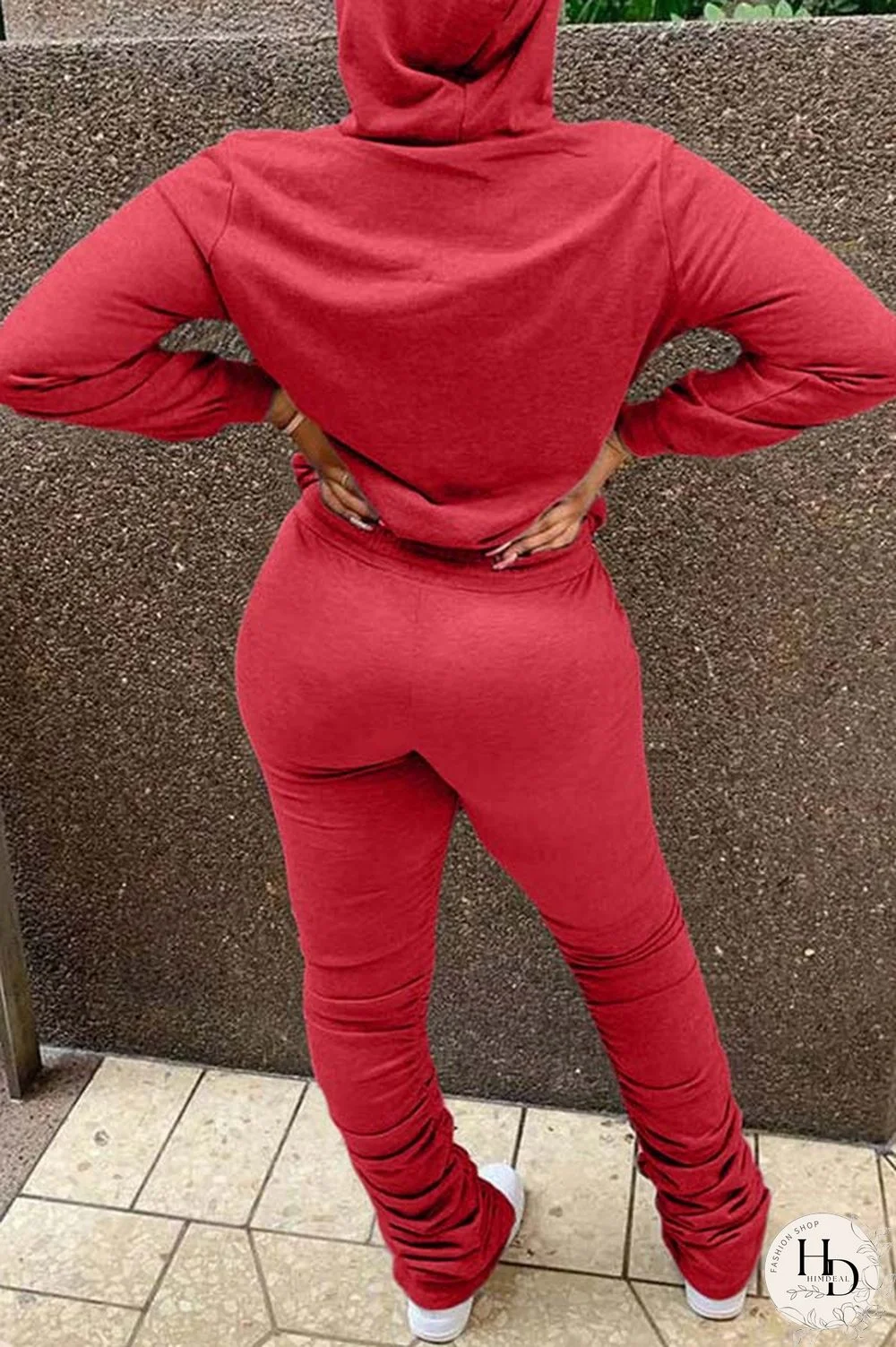 Casual Letter Print Hooded Two Pieces