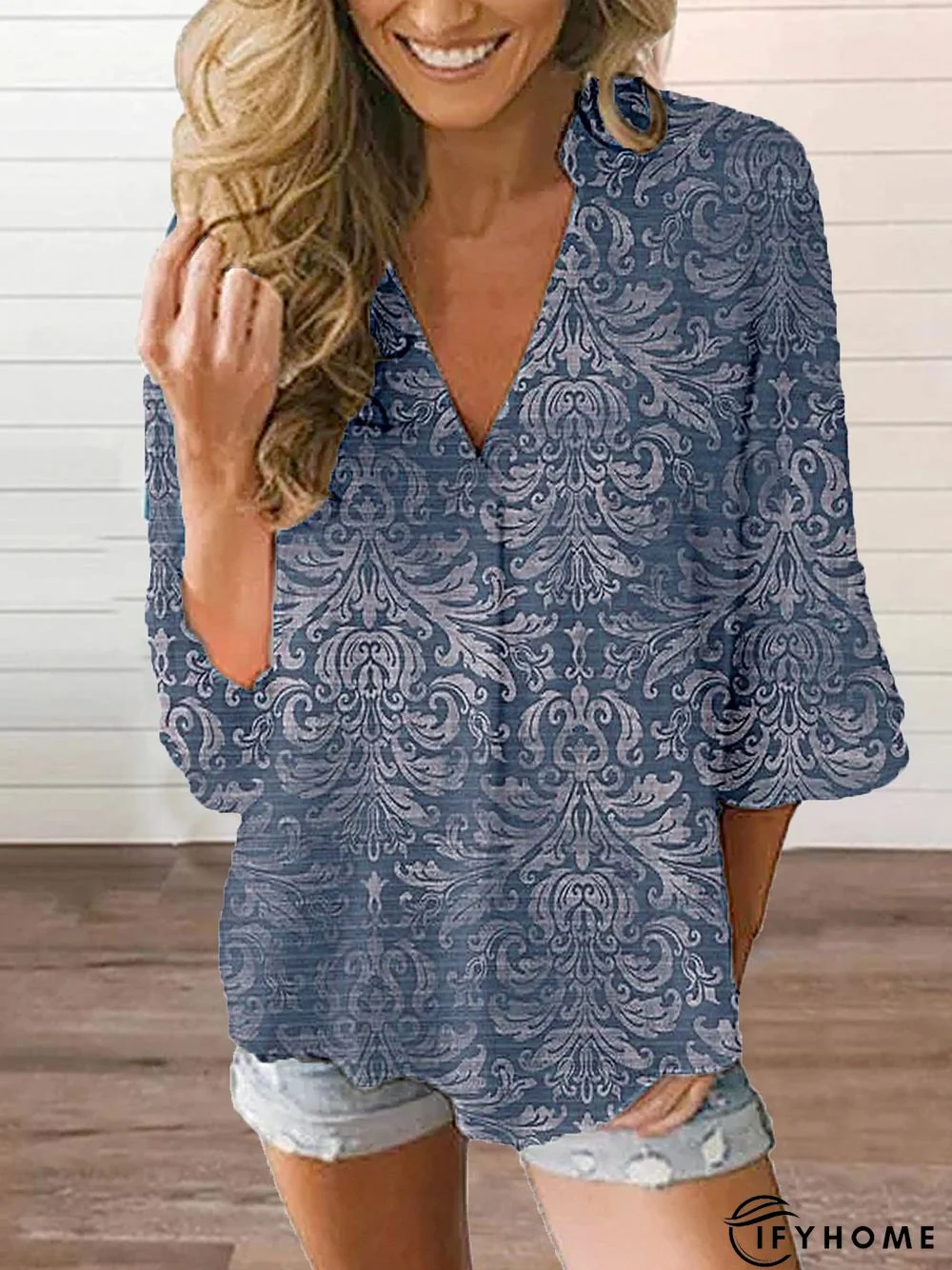 Half Sleeve Casual V Neck Top | IFYHOME