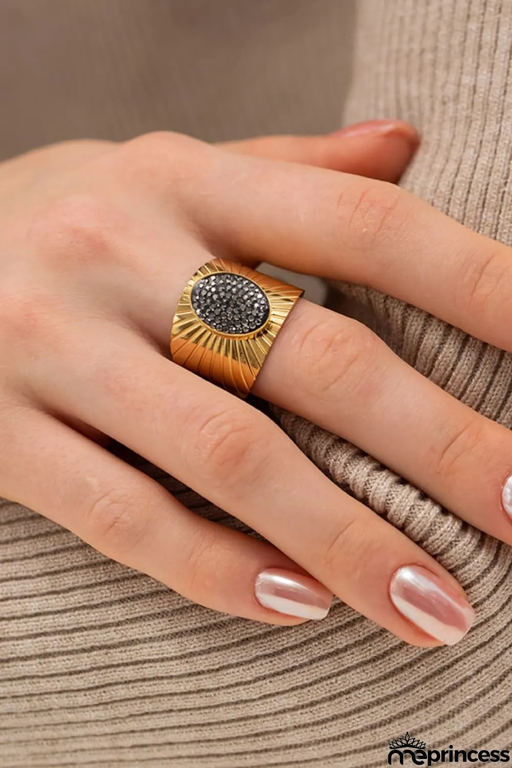 Wide Band Stainless Steel Open Ring
